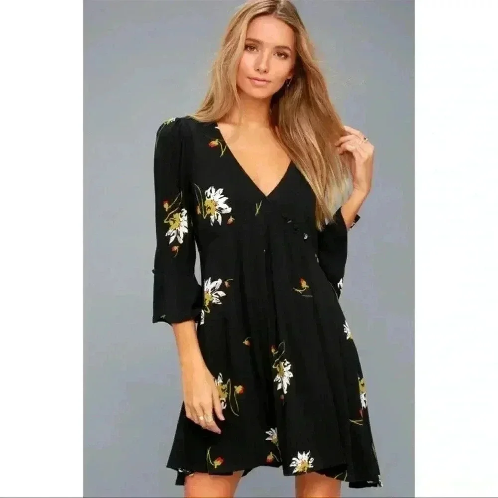 Free People Time On‎ My Side Crepe Mini Dress size s